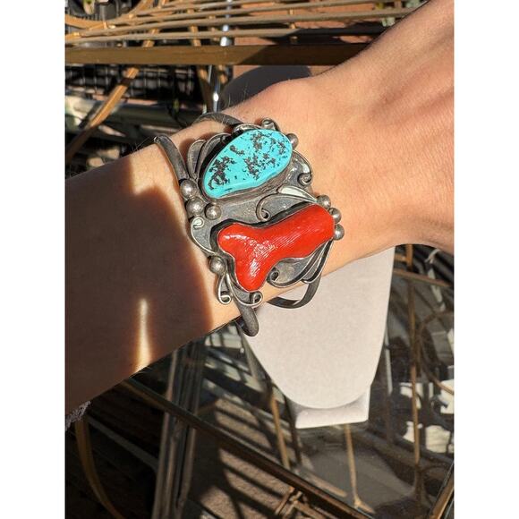 Artisan Sterling Silver Navajo Bracelet Genuine 1940’s Vintage - Picture 10 of 10